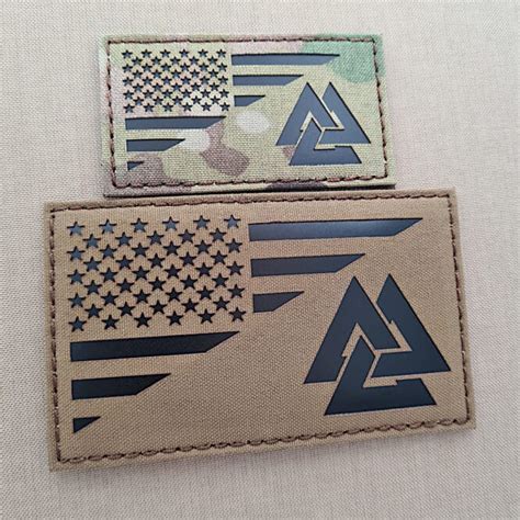 Valknut Norse American Flag Viking Laser PatchORDER NOW