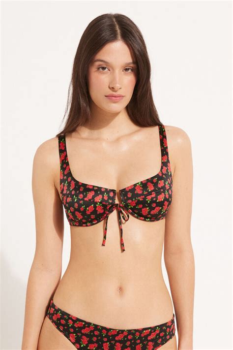Top de bikini balconette Spicy Roses Balconette Mujer Tezenis Outlet Tezenis España