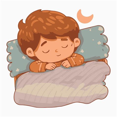 Premium Vector | Cute kid sleeping adorable cartoon child dreaming in his bed vector ...