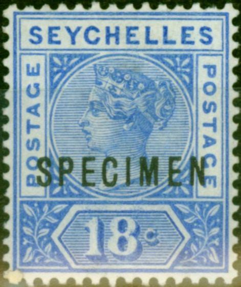 Seychelles 1897 18c Ultramarine Specimen SG3s V F Fresh Very Lightly