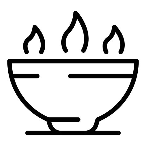 Hot soup icon outline vector. Bowl spoon 15915185 Vector Art at Vecteezy