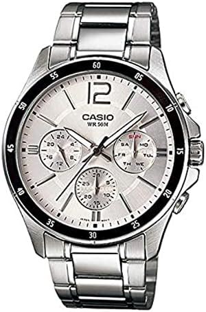 Casio Men S Watch Mtp D Avdf Black Dial Silver Band Buy Online