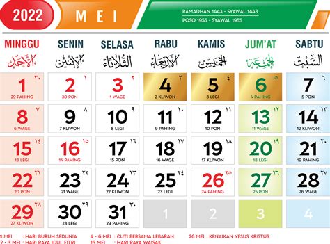 Mei 2022 Kalender 2022 Hari Raya Idul Fitri Greatnesia