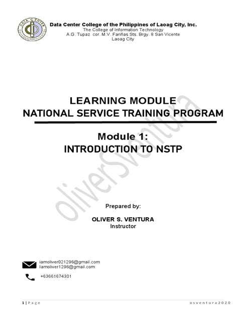 Nstp Module 1 Pdf Reserve Officers Training Corps