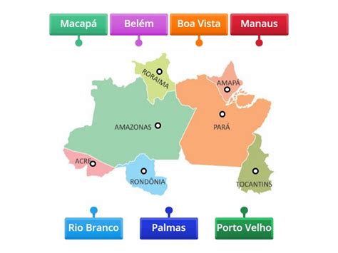 Capitais Da Região Norte - Capitais da regiao Norte. - Labelled diagram