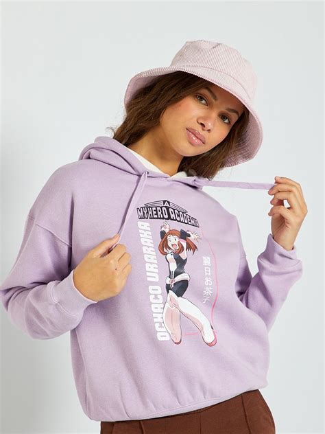 Sweat Capuche My Hero Academia Violet Kiabi