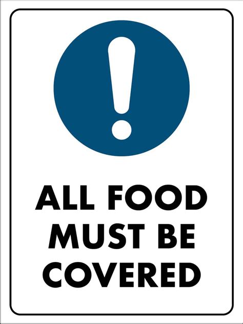 All Food Must Be Covered Sign New Signs