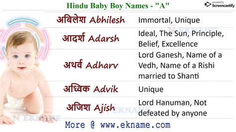 Top 20 Unique Hindu Baby Boy Names Bios Pics