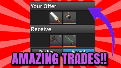 Doing Amazing Trades Roblox Assassin Youtube