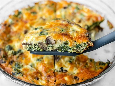 Spinach And Mushroom Crustless Quiche The Kind Of Cook Recipe