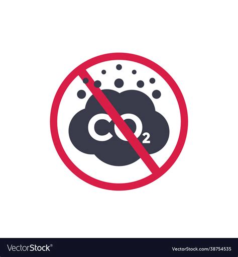 No Co2 And Stop Carbon Emissions Sign Royalty Free Vector