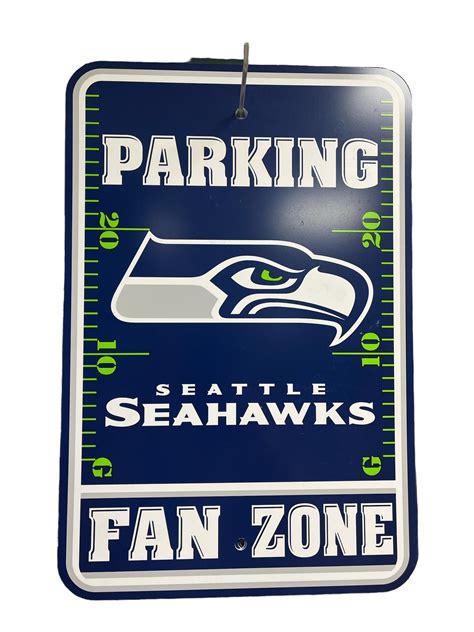 Lot Nfl Seattle Seahawks Parking Fan Zone Sign Plastic 15 X 12