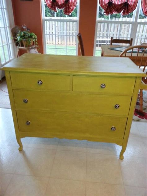 Pin By Mindy Gray On My Annie Sloan Chalk Paint Creations Yellow Painted Furniture Annie