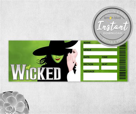 Printable Wicked Tickets Free Web 1 Day Agobill De Blasio Sank Most Of