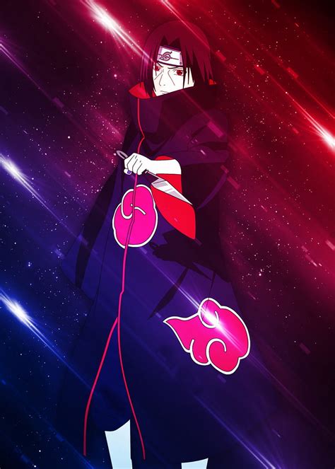 Naruto Itachi Metal Poster Poster By Melvina Poole Itachi Purple Hd