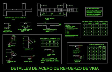 Planos De Detalle De Acero En Vigas De Concreto En Dwg Autocad My Xxx