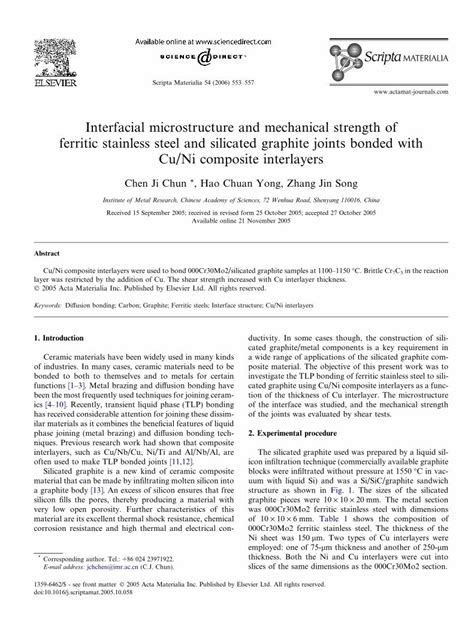 Pdf Interfacial Microstructure And Mechanical Strength Of Ferritic