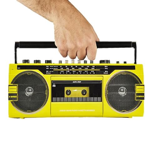 Boombox Haut Parleur Radio Fm Portable Enregistreur Cassette R Tro Sans Fil Bluetooth 5 0