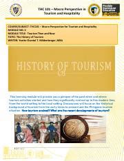 Module 2 THC101 Midterm Pdf THC 101 Macro Perspective In Tourism