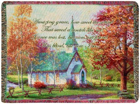 Manual Amazing Grace Tapestry Throw With Quote Chapel In The Woods By