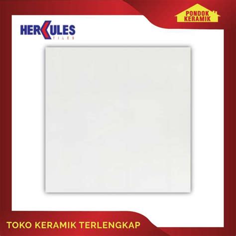 Promo Keramik Lantai Hercules 50x50 R 500 Putih Polos Glossy Diskon 24