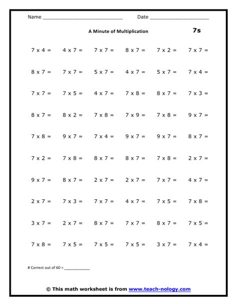 A Minute Of Multiplication With 7s