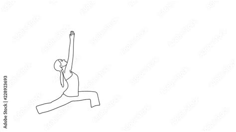 Animated Sketch Vector Self Drawing Doodle Yoga Woman Female Doing