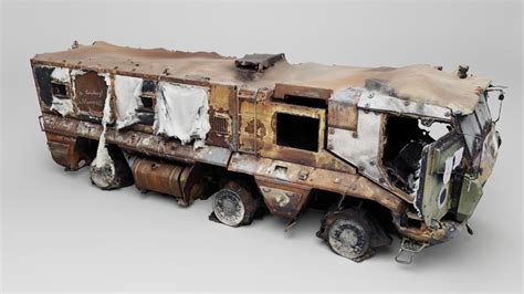 Destroyed Russian KAMAZ 63968 Typhoon K MRAP Vehicle 3D Model CGTrader