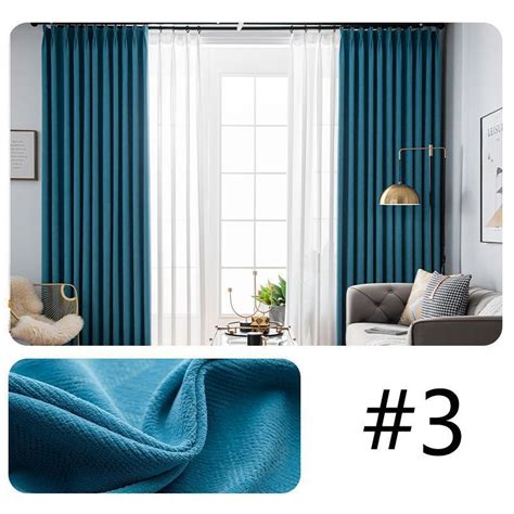 Nordic Chenille Shading Curtain Solid Color Curtain For Living Room One