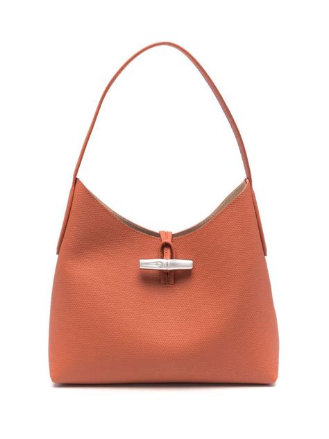 Longchamp Roseau Leather Shoulder Bag In Red Modesens