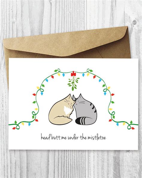 Christmas Cards Printable Christmas Cat Cards Love Cats Etsy