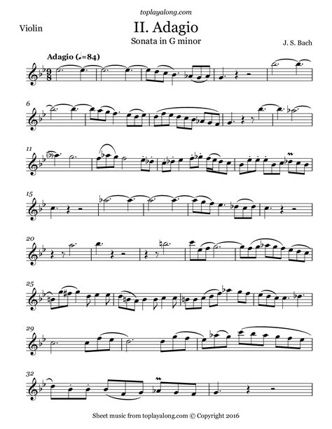 28 Adagio From Concerto In D Minor Bach Sheet Music Information