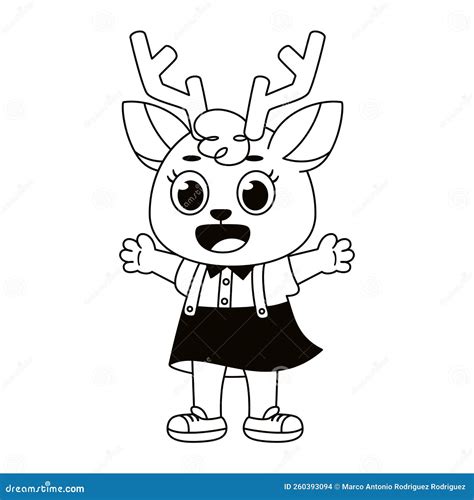 Isolated Happy Female Reindeer Character Vector Stock Vector - Illustration of character ...