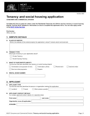 Fillable Online Tenancy And Social Housing Application Form Use This