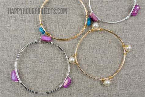 Diy Wire Wrapped Bead Bangle Video Tutorial Happy Hour Projects