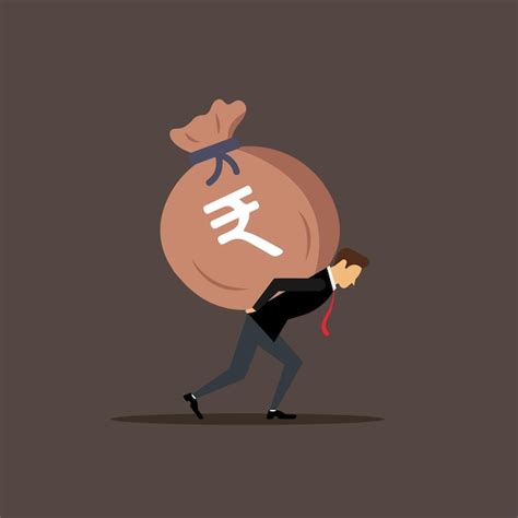 Premium Vector Businessman Carrying Money Bag On His Back