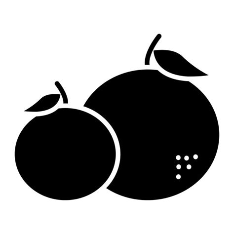 Ilustración en negro sólido del glifo de mandarina Vector Premium