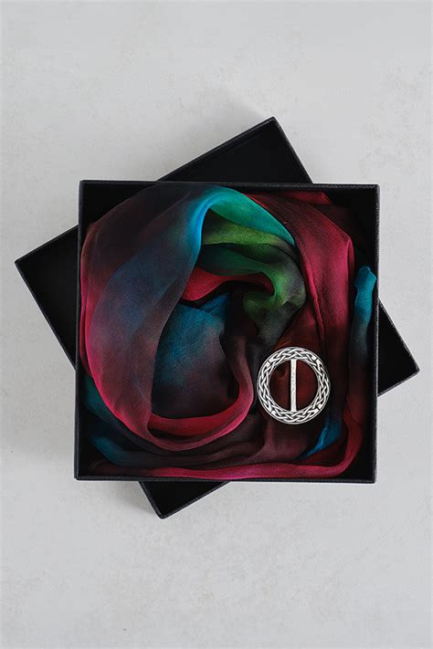 Gossamer Silk Scarf With Scarf Ring