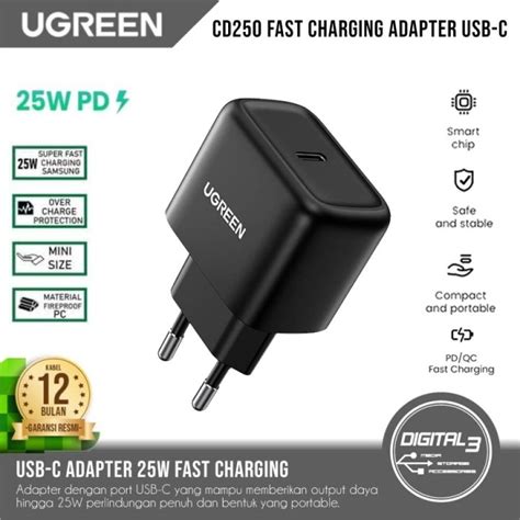 Charger Ugreen Cd Usb Type C W Adapter Super Fast Charging Sfc Pd