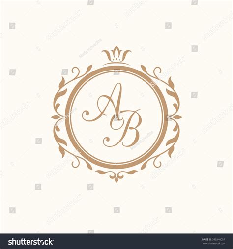 Vintage Monogram Template Stock Vector Royalty Free 399346057