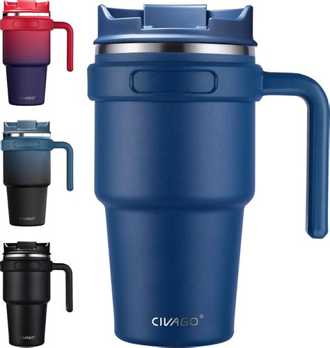 Amazon CIVAGO 20 Oz Tumbler Mug With Lid And Straw Insulated