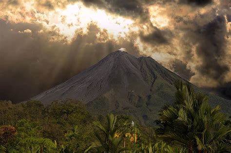 Volcano Eruption Costa Rica Arenal Lava Volcanic Nature