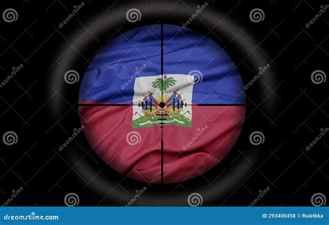 Sniper Scope Aimed at the Big Colorful Flag of Haiti Country Stock Photo - Image of flag ...