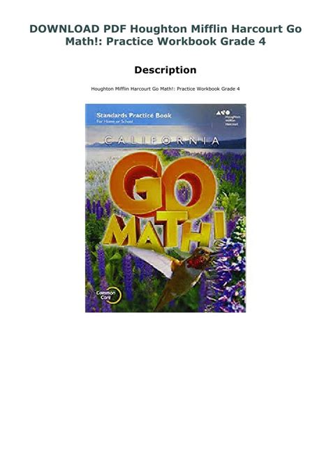 Go Math Grade 4 Practice Book Pdf