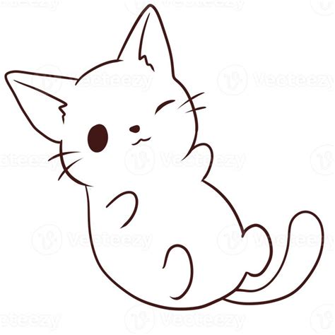 Cute Cat Cartoon Coloring Page