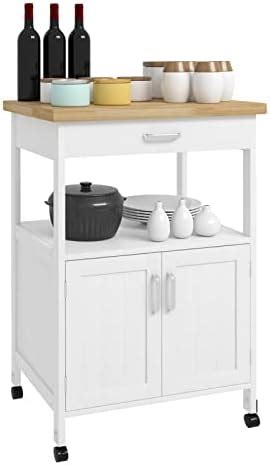 Homcom Carrello Da Cucina Salvaspazio In Legno Mdf Bianco Cassetto