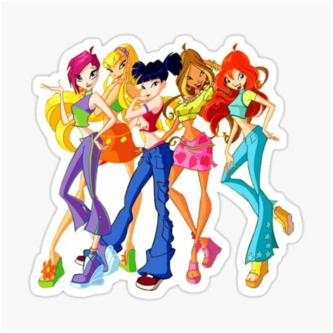 Winx Club Group Sticker For Sale By Lunaticartwork Redbubble