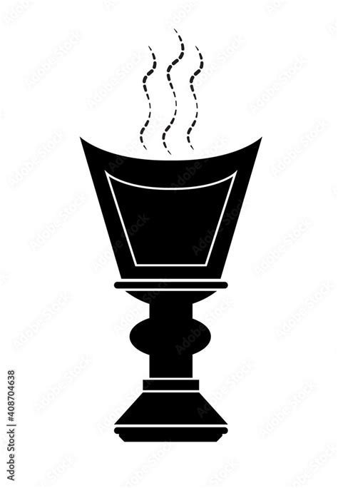 Silhouette Of A Incense Burner Called A Mahbkara Editable Clip Art