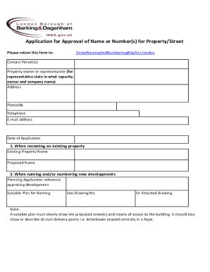 Fillable Online Street Naming And Numbering Application Form Fax Email