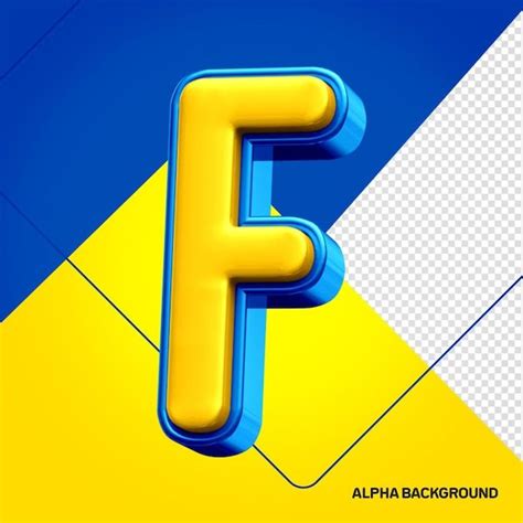 The Letter F Is Made Up Of Yellow And Blue Letters Which Appear To Be